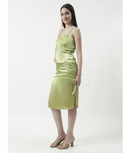 Zima Leto Polyester Solid Midi Womens Bodycon Dress - Green ( Pack of 1 ) - None