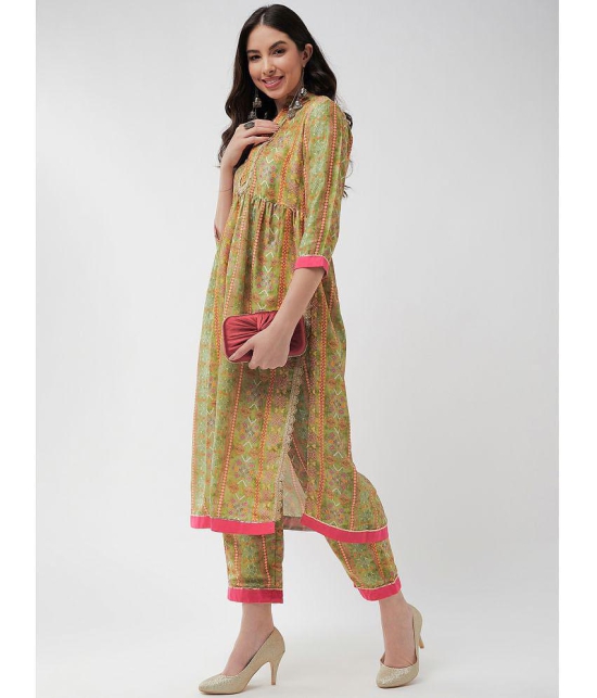 Pannkh - Green Polyester Womens Nayra Kurti ( Pack of 1 ) - None