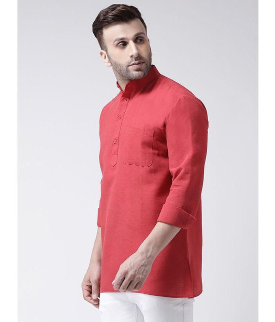 KLOSET By RIAG - Red Cotton Men's Shirt Style Kurta ( Pack of 1 ) - None