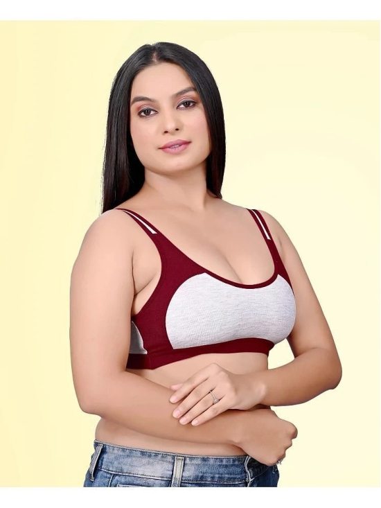 haya fashion Pack of 2 Cotton Non Padded Womens Everyday Bra ( Multicolor ) Rima Sports D706 - None