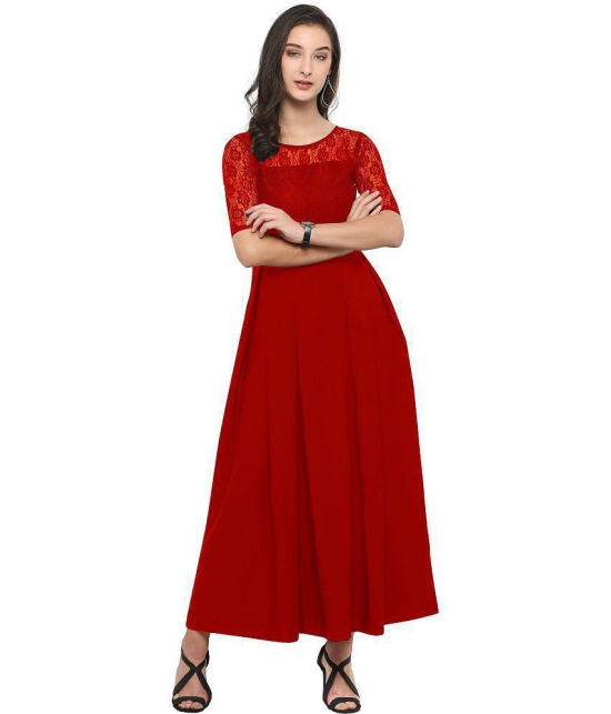 Sheetal associates - Red Crepe Women's Gown ( Pack of 1 ) - None