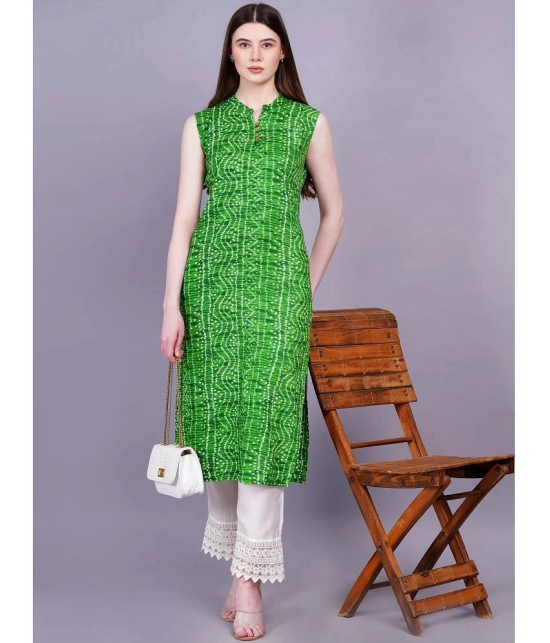 JC4U Rayon Printed Straight Womens Kurti - Green ( Pack of 1 ) - None