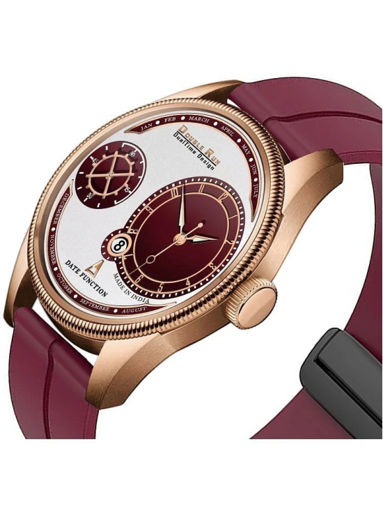 DoubleRun Maroon Silicon Chronograph Mens Watch