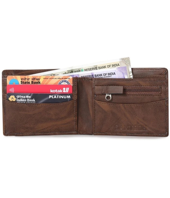 samtroh Brown PU Mens Two Fold Wallet ( Pack of 1 ) - Brown