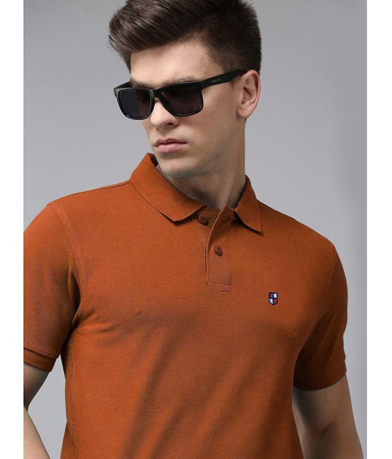 ADORATE Cotton Blend Regular Fit Solid Half Sleeves Mens Polo T Shirt - Rust ( Pack of 1 ) - None