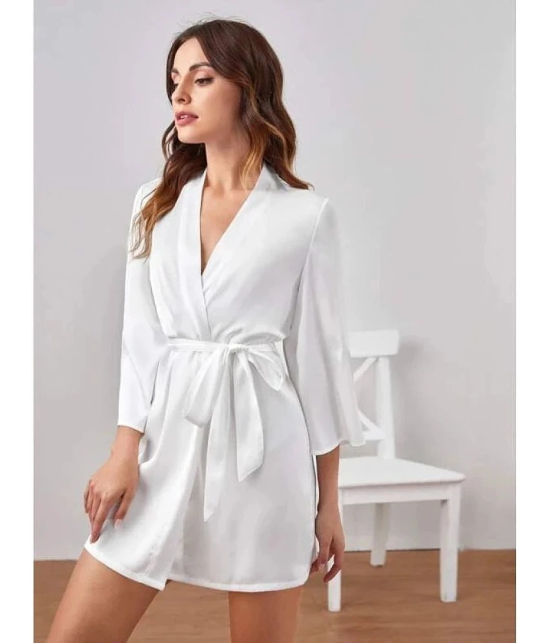 Celosia Satin Robes - White Single - Free Size