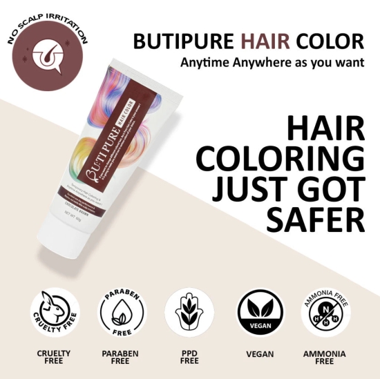 Butipure Hair Color Chocolate Brown Semi Permanent No Ammonia 60g-Groovy Orange