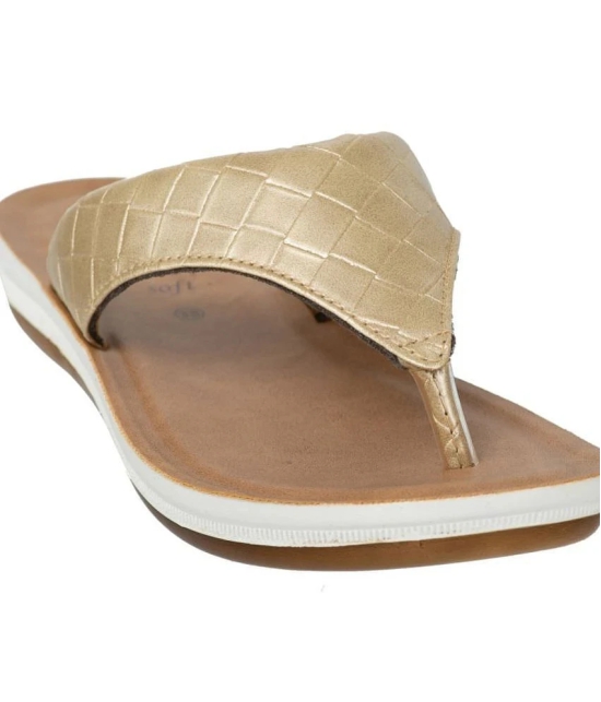 Inblu - Gold Womens Leather Slipper - None