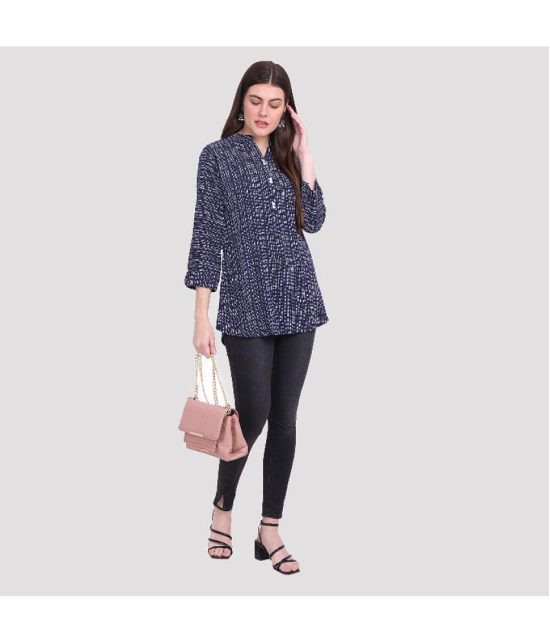 PPTHEFASHIONHUB - Blue Rayon Women's Regular Top ( Pack of 1 ) - None