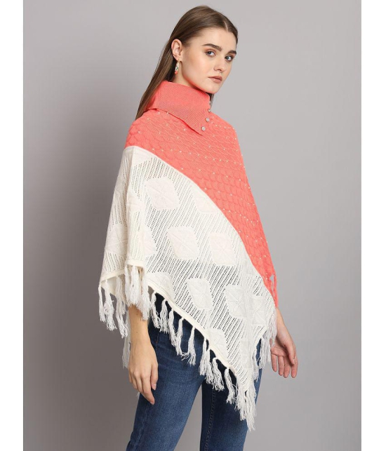 eWools.in Woollen Round Neck Women''s Ponchos & Capes - Orange ( ) - None