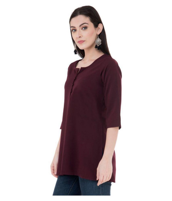 SAAKAA Rayon Regular Tops - Brown - XL