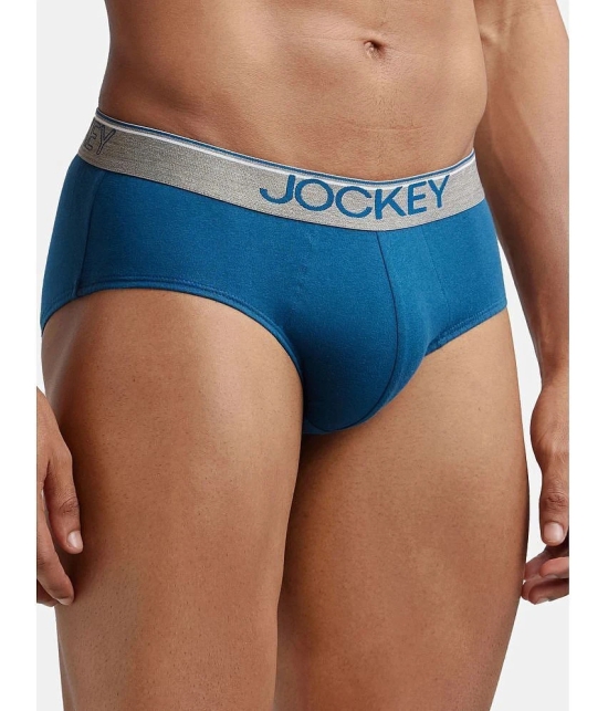 Jockey 8037 Men Super Combed Cotton Solid Brief with Ultrasoft Waistband - Seaport Teal - None