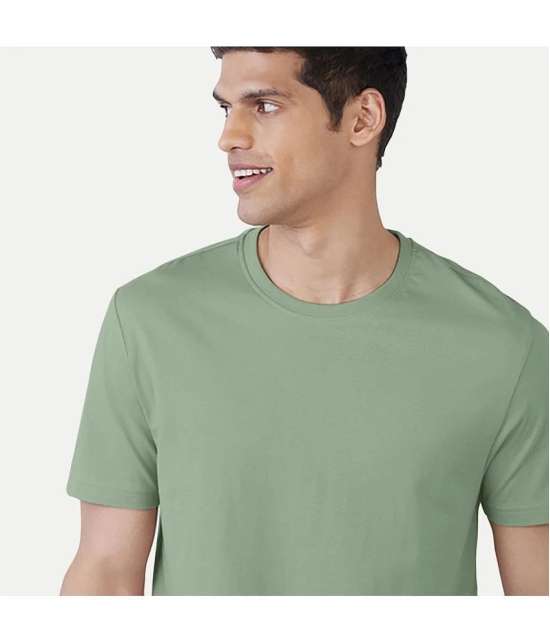 Radprix Cotton Blend Regular Fit Solid Half Sleeves Mens T-Shirt - Light Green ( Pack of 1 ) - None