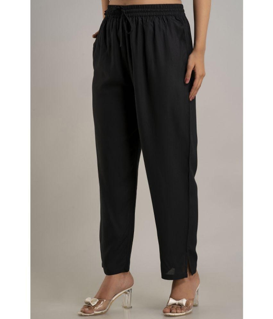 Doriya - Black Rayon Straight Women's Palazzos ( Pack of 1 ) - None