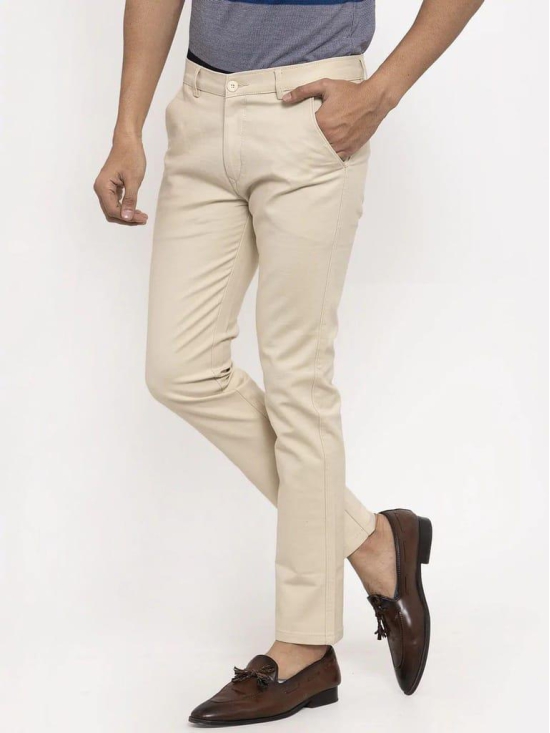 Rodamo  Men Khaki Slim Fit Chinos Trousers