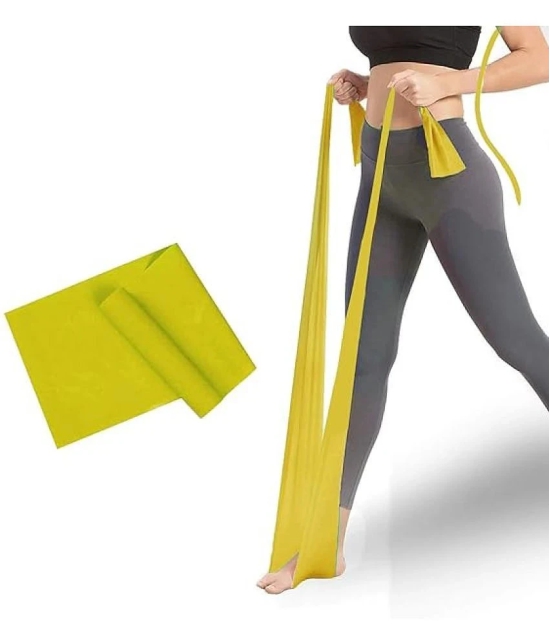 Yoga Band, Resistance Exercise Band for Training Latex-Free Anti-Allergic & Tear-Resistant TheraBand for Exercise, Stretching, Workout & Physiotherapy (Yellow) Pack of 1 - Yellow