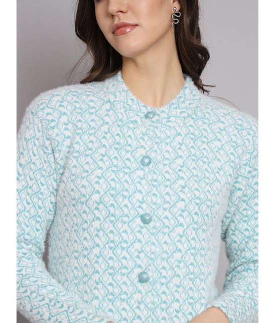 eWools.in Woollen Round Neck Women''s Buttoned Cardigans - Blue ( ) - None