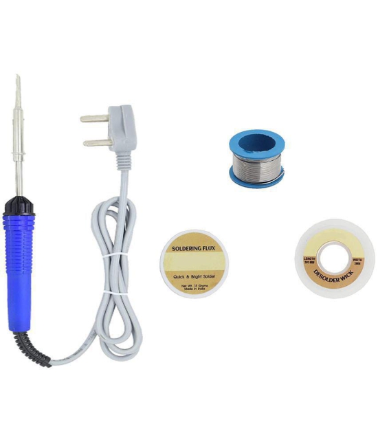 ALDECO: ( 4 in 1 ) Soldering Iron Kit contains- Blue Iron, Wire, Flux, Wick