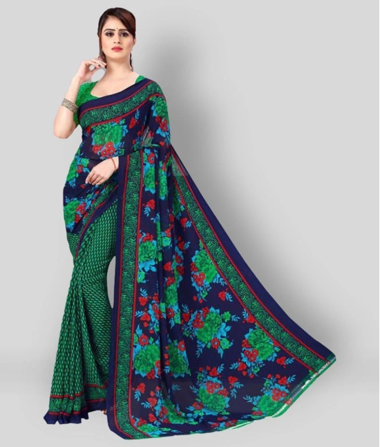 ANAND SAREES - Multicolor Georgette Saree With Blouse Piece (Pack of 1)