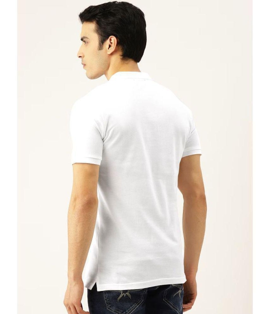 ADORATE Cotton Blend Regular Fit Solid Half Sleeves Mens Polo T Shirt - White ( Pack of 1 ) - None