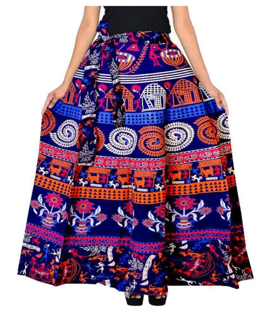 Rangun Cotton Straight Skirt - Blue - 37-41