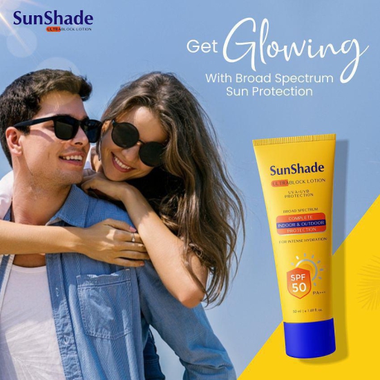 Leeford Sunshade Ultra Block Sunscreen Lotion|UVA+UVB & Broad Spectrum Protection-SPF 50 PA- 50 ml