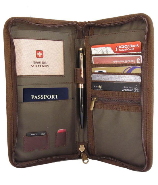 Swiss Military TW2 Nylon Brown Passport Holder