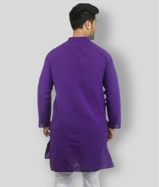 DESHBANDHU DBK - Purple Cotton Mens Regular Kurta ( Pack of 1 ) - None