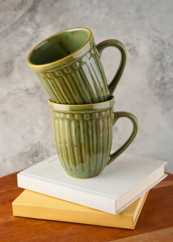 Moss Green Vintage Mug-Set of four