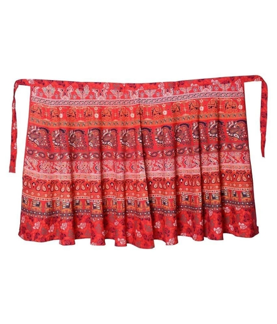 Rangun Cotton A-Line Skirt - Red - 29-32