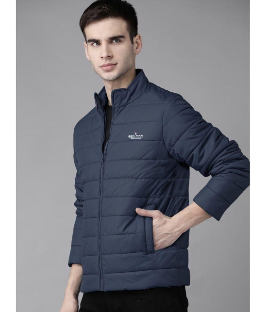 MXN Polyester Mens Quilted & Bomber Jacket - Navy ( Pack of 1 ) - None