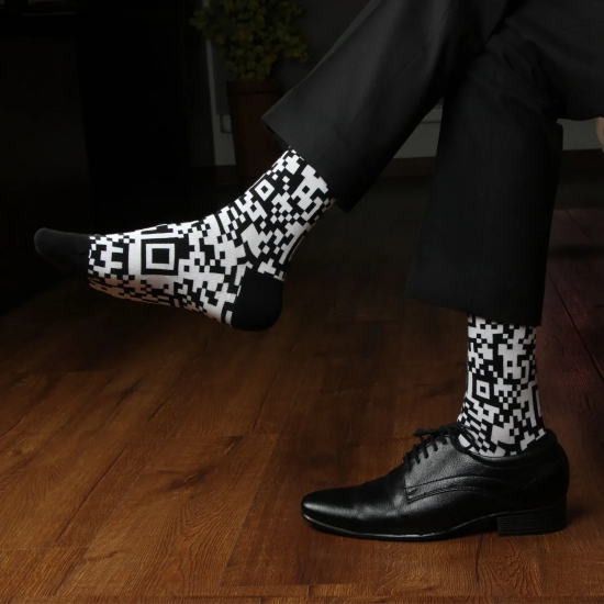 Premium Scan Me Crew Formal Socks For Men