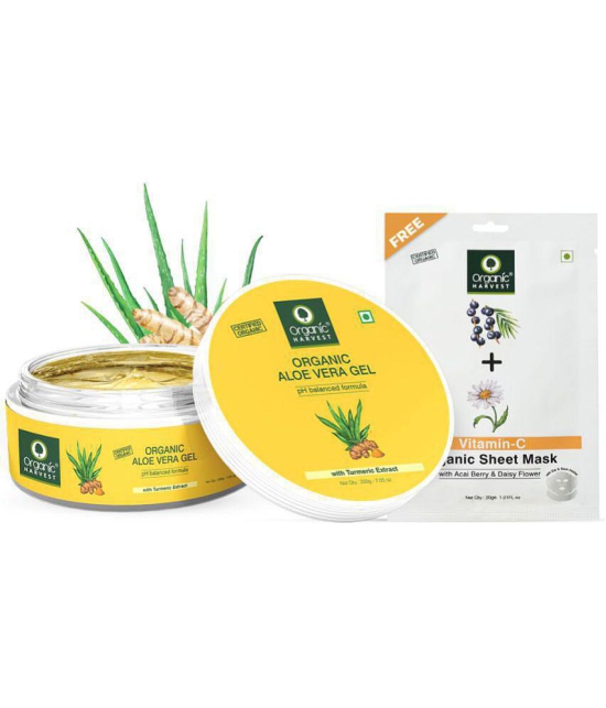 Organic Harvest Aloe Vera Gel with Turmeric Extract, (Free Vitamin C Sheet Mask) - 200ml