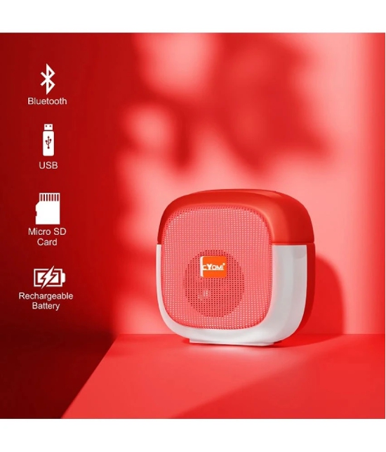 CYOMI Cy631 5 W Bluetooth Speaker Bluetooth v5.0 with SD card Slot Playback Time 4 hrs Red - Red