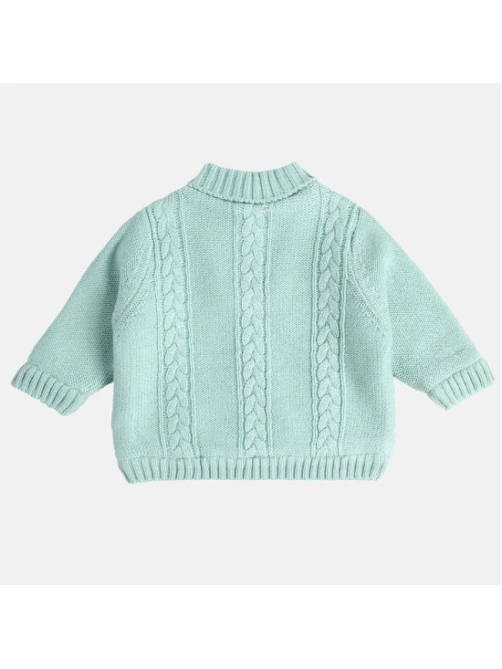 Miniklub Baby Boys Collar Full Sleeve Knit Sweater (Mint Green Color) - None