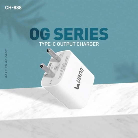 UBON CH-888 OG Series PD3.0 22W Type-c Output Charger (White)