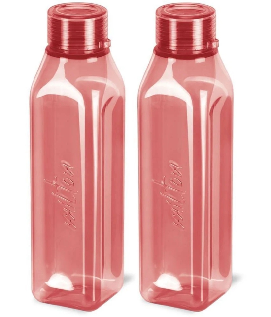 Milton Prime 1000 Pet Water Bottle, Set of 2, 1 Litre Each, Burgundy - Burgundy