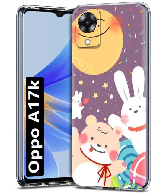 NBOX - Multicolor Printed Back Cover Silicon Compatible For Oppo A17K ( Pack of 1 )