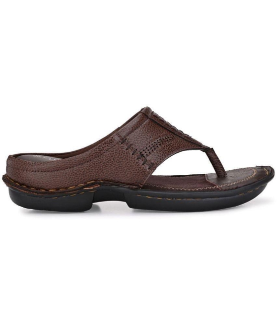 softio - Brown Mens Leather Slipper - None