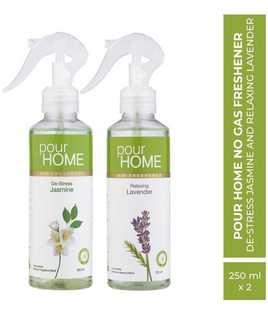 POUR HOME Relaxing Lavender & De-Stress Jasmine No Gas Room Freshener Spray, 250ml Each (Pack of 2)