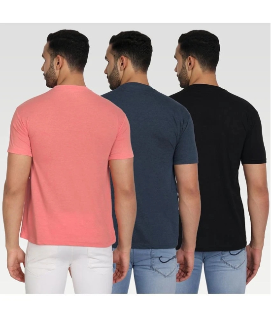 Zeffit - Multicolor Cotton Blend Regular Fit Mens T-Shirt ( Pack of 3 ) - None