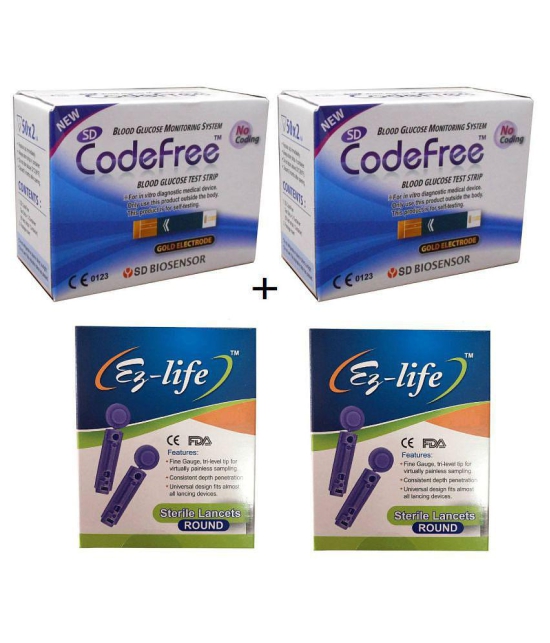 SD CODEFREE 200 Strips + 200 Lancet Expiry June 2024