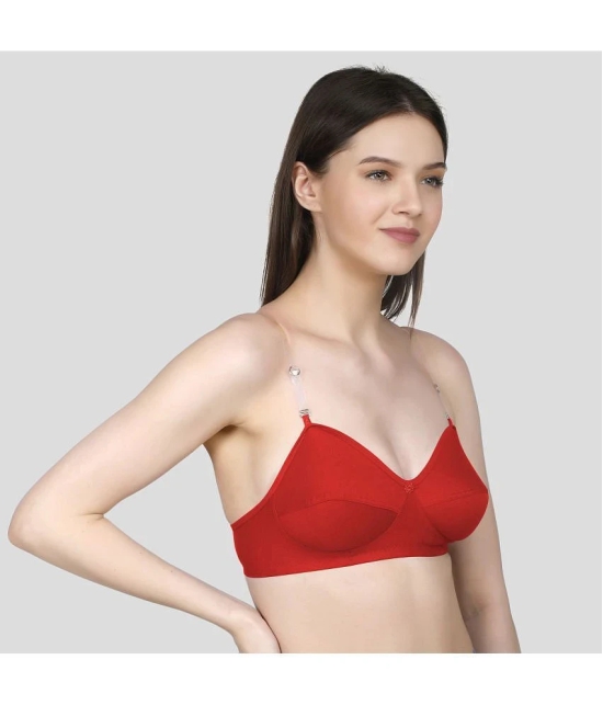 TCG Pack of 2 Cotton Blend Non Padded Womens Everyday Bra ( Red ) - None