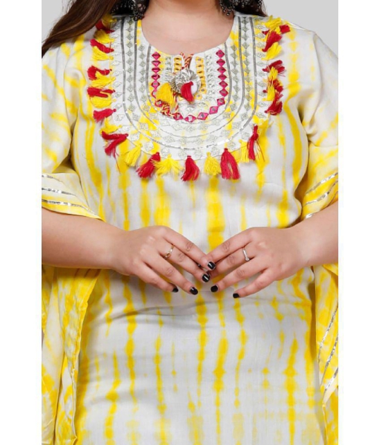 miravan - Yellow Cotton Women's Kaftan Kurti ( Pack of 1 ) - None