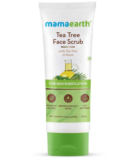 Mamaearth Tea Tree Face Scrub with Tea Tree and Neem for Skin Purification - 100g