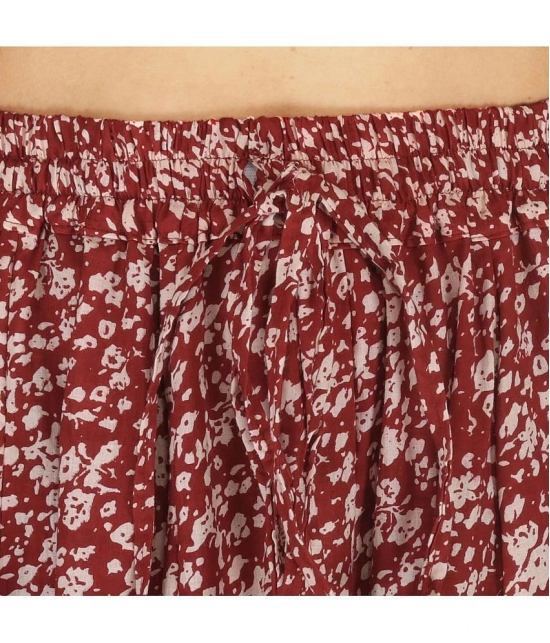 Sttoffa Maroon Cotton Womens Broomstick Skirt ( Pack of 1 ) - None