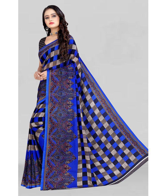 LEELAVATI - Blue Georgette Saree With Blouse Piece ( Pack of 1 ) - Blue