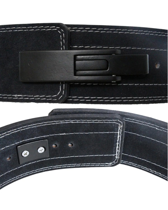 Invincible Heavy Duty Power Lifting Belt with Stainless Steel Lever-Black / S