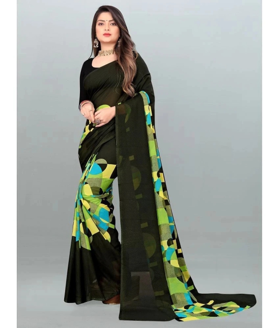 ANAND SAREES - Green Georgette Saree Without Blouse Piece ( Pack of 1 ) - Green