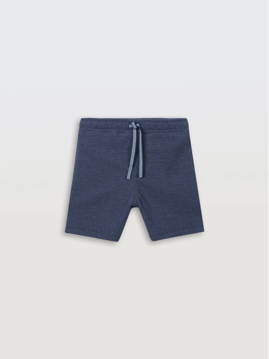 BLUE CHECK TEXTURED BOYS SHORTS - BLUE-2-3 YEARS / 1N / BLUE